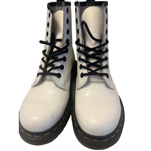 Doc Martens airwair bouncing soles Combat Boot White womens 6, men’s 5 EU 37 - Picture 2 of 9